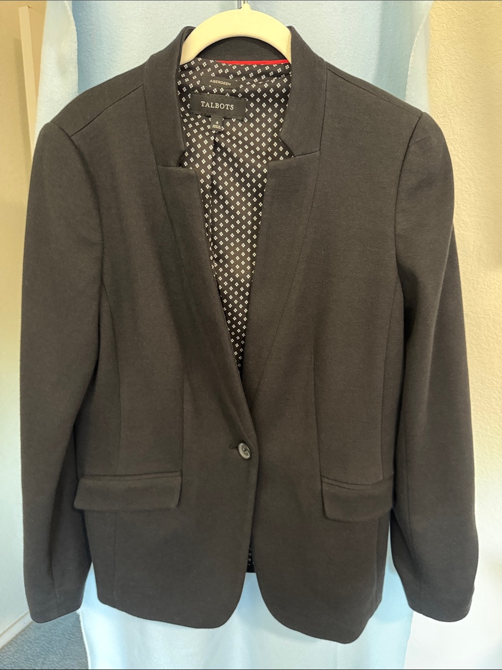 Talbots Charcoal Gray Single-Button Tailored Blazer